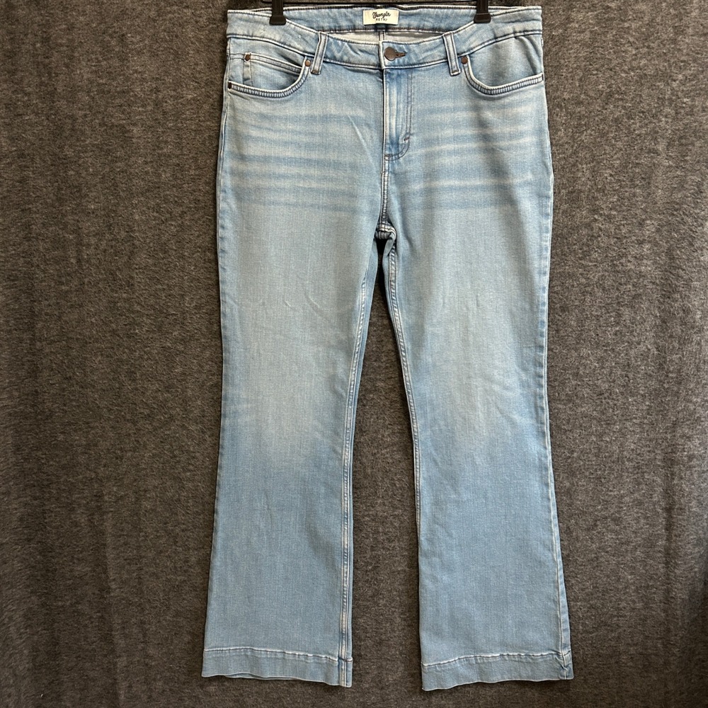 Wrangler Retro Mid Rise Trouser Jeans Women 33x34 Blue Flare Western Cowgirl